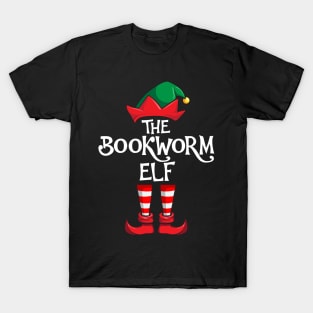 Bookworm Elf MatchingFamily Christmas Reading T-Shirt